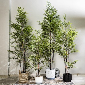 <span class=keywords><strong>Bambou</strong></span> artificiel avec support de plante, <span class=keywords><strong>haie</strong></span> artificielle pour la protection de l'intimité, plantes artificielles en plastique pour balcon, prêt à l'emploi - Product Image 1