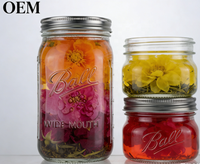 Bocaux de conservation Mason multi-tailles 125/500/800 ml, sans BPA, récipients alimentaires pour la fermentation, la mise en conserve et la préparation des repas, à large ouverture