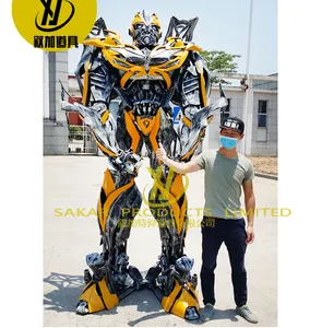 Setelan robot dapat dipakai kustom ukuran hidup kostum cosplay robot realistis cocok untuk promosi bisnis kostum robot LED