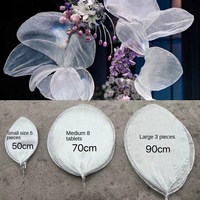 Fleurs de scène de mariage personnalisées de grande taille faites à la main, ensemble de pétales de fleurs en soie organza de luxe pour la décoration de fenêtre de mariage
