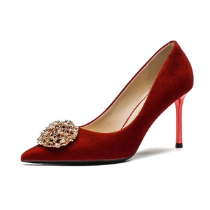 New Bride Wedding <strong>Shoes</strong> Women Crystal <strong>Shoes</strong> Red <strong>Bridesmaid</strong> Wedding High Heels Dress <strong>Shoes</strong> for <strong>Girls</strong> - Product Image 2