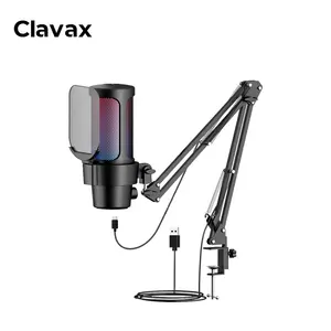 Clavax CLLM-M8 многонаправленный гибкий консольный Настольный USB-микрофон Esports RGB записывающий микрофон для прямой трансляции