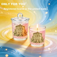 US-registrierte Marken-Duftkerze aus Sojabohnen- und Kokosnusswachs mit Metallnamensschild für Schlafzimmer und Zeremonien – Eine Blume