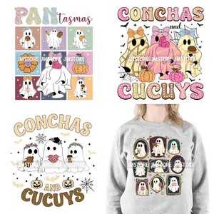 Mignon Aqui Espantan Mexicain Fantôme Effrayant Conchita Era Conchas Et Cucuys Fer Sur DTF Transfert Autocollants Prêt À Presser Pour Hoodies - Product Image 1