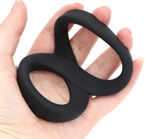 Gecikme boşalma için titreşimli özelliği ile erkekler yetişkin seks oyuncakları için silikon çift horoz halka - Product Image 3