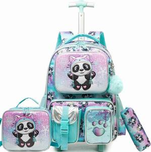 Jasminestar Mochila Escolar <span class=keywords><strong>con</strong></span> <span class=keywords><strong>Ruedas</strong></span> Tipo Trolley para Niños y Niñas <span class=keywords><strong>con</strong></span> Lentejuelas y Bolsillo Multiusos - Product Image 6