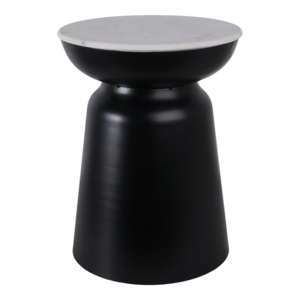 Tavolino Rotondo Moderno con Piano in Pietra per Soggiorno e Camera da Letto, Tavolino Decorativo per Bevande, Elemento d'Arredo per la Casa - Product Image 1