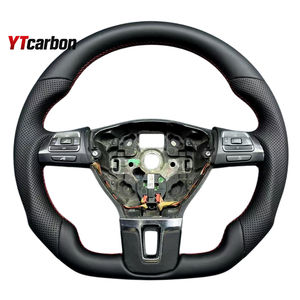 YTcarbon para <span class=keywords><strong>California</strong></span> <span class=keywords><strong>Beach</strong></span> <span class=keywords><strong>Camper</strong></span> Motorhome Auto Parts Accesorios para el interior del coche Volante de gamuza de cuero personalizado - Product Image 3