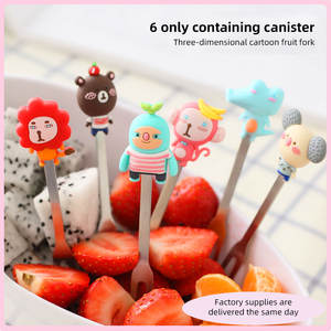 Juego de Vajilla para Bebé con Logotipo Personalizado, <span class=keywords><strong>Cubiertos</strong></span> de Alimentación con Mango de Acero Inoxidable, Diseño de Dibujos Animados, Juego de Cuchara y Tenedor de Silicona - Product Image 6