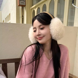 Orejeras de invierno de gama alta 2025 Lana y Cachemira cálidas y lindas con orejeras de invierno de gama alta a prueba de frío de piel original - Product Image 2