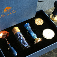 Kit Complet de Cire à Cacheter Ciel Étoilé avec Boîte Cadeau, Scellés pour Enveloppes, Pastilles de Cire, pour Agenda et Anniversaire