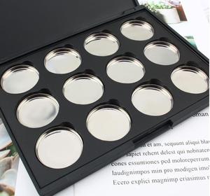 Từ rỗng bóng mắt trang điểm Palette tùy chỉnh màu đen 12 lỗ 26mm kim loại sắt Pan DIY Eyeshadow Palette trường hợp bao bì - Product Image 3