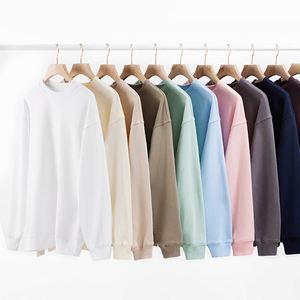 Sweat-shirt à col rond personnalisé unisexe en coton épais 400 Gsm sweat-shirt surdimensionné col rond blanc hommes sweat-shirt - Product Image 2