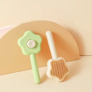 Pet Self Cleaning Brush Pet Massaging Tool Remove Floating Hair Comb Dog Shedding Brush Stainless Steel Pet Cleaning Comb