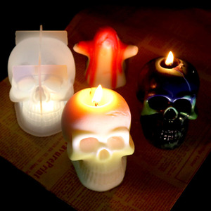 Halloween Terror <strong>Skull</strong> Series 3D Silicone Mold <strong>Candle</strong> Mold <strong>Skull</strong> king Aromatherapy Wax Mould <strong>Candle</strong> Making Supplies - Product Image 5