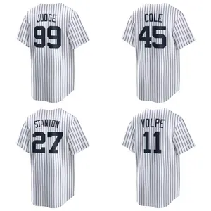 Người Đàn Ông Của New York Thành Phố Yankee Bóng Chày Jersey #2 Derek Jeter #99 Thẩm Phán #45 Cole Giá Rẻ Trắng Khâu Đồng Phục Chất Lượng Cao Bóng Chày