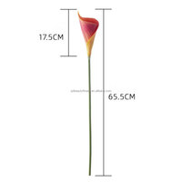 Bunga Calla Lily PU Realistis Premium L-211, Tangkai Tunggal, untuk Dekorasi Pernikahan, Hiasan Meja Acara, Penjualan Grosir