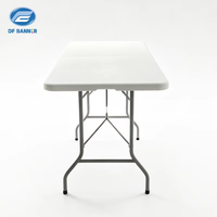 Table pliante portable en résine blanche de 72x30 pouces pour réceptions de mariage et banquets