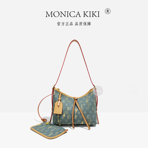 Nouveau 2026 – Sac à main de luxe de marque célèbre Monica Qiqi, style rétro en jean vieilli, motif floral européen, fermeture éclair simple, luxe léger - Product Image 2