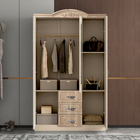 Armoire de chambre à coucher 3 portes en bois, meuble de rangement 1200*1950*400 mm, penderie en bois et plastique – Offre Spéciale
