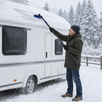 Brosse à neige extensible avec grattoir à glace, tampon en mousse, tête rotative, manche en fer, kit de nettoyage de pare-brise automobile pour l'hiver