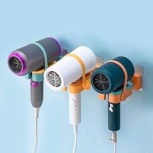 <span class=keywords><strong>HelloWorld</strong></span> support de sèche-cheveux support salle de bain organisateur mural support de rangement étagère cintre mains libres poinçon étagères crochet - Product Image 4