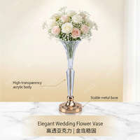 Support de fleurs de table en acrylique de luxe moderne pour mariage, bougeoirs en cristal pour fêtes, ornements et accessoires de décoration d'hôtel en gros