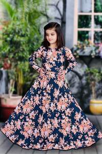 Designer Georgette Crochet Brodé avec Impression Numérique Travail enfants Lehenga Choli avec Dupatta de Fournisseur Indien - Product Image 5