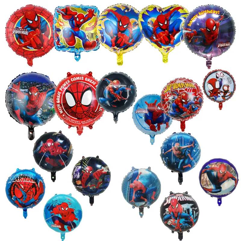 18 इंच स्पाइडरमैन पन्नी गुब्बारा सुपर हीरो बच्चों को खुश जन्मदिन की पार्टी दृश्य सजावट गुब्बारा