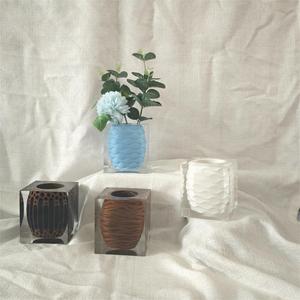 Modern Minimalist Acrylic Embedded Vase Geometric Shape Resin Process <b>Tabletop</b> Decoration Ornament - Product Image 1