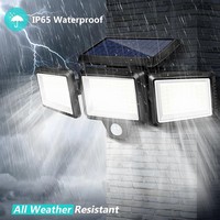 Projecteur solaire extérieur étanche à détecteur de mouvement pour jardin, patio, garage et entrées