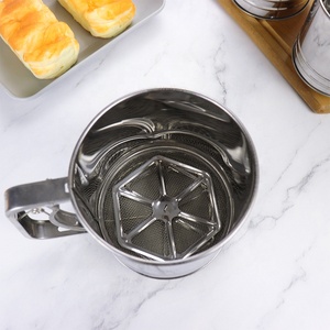 <span class=keywords><strong>Tamis</strong></span> à farine de cuisine en acier inoxydable, taille personnalisée, à manivelle manuelle, 2 couches, 3 tasses, pour la pâtisserie - Product Image 2