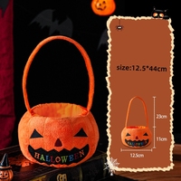 Sac fourre-tout décoratif en polyester moderne, personnalisé avec nom brodé en relief, idéal pour Halloween, par Qiuhan OEM