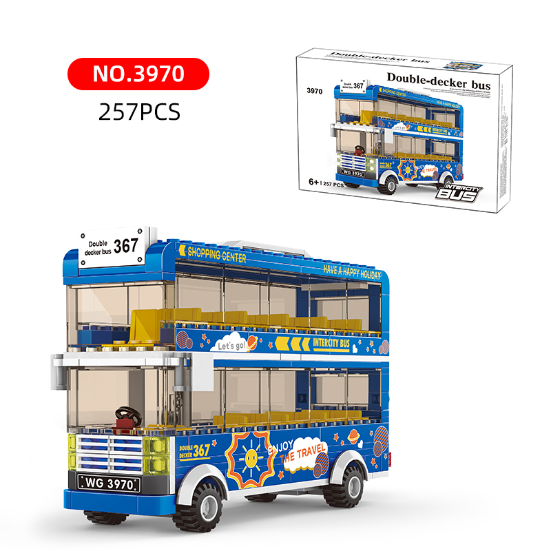 Wholesale Plastic Toy Double Decker Bus Opening Doors Interactive