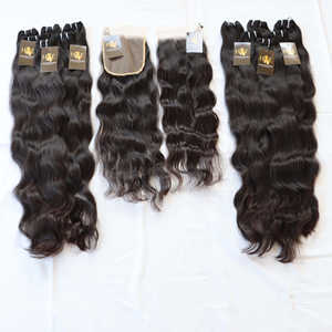 Paquetes de cabello crudo camboyano Proveedor sin procesar Venta al por mayor Templo indio Cabello humano Cutícula cruda Alineada Vendedores de cabello en la India - Product Image 1