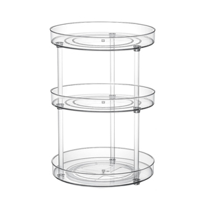 Commercio all'ingrosso in plastica PP 360 ° portaoggetti rotante 3-Tier <span class=keywords><strong>Lazy</strong></span> <span class=keywords><strong>Susan</strong></span> Base antiscivolo per ordine all'ingrosso cucina/bagno/ufficio - Product Image 1