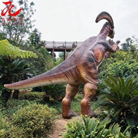 Parasaurolophus animatronique réaliste grandeur nature pour exposition dans un parc à dinosaures
