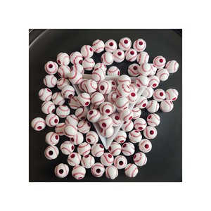 <span class=keywords><strong>Perles</strong></span> acryliques sportive <span class=keywords><strong>blanches</strong></span>, 1000 pièces, 12mm, <span class=keywords><strong>perles</strong></span> rondes à gros trous, à motif de volley-ball, <span class=keywords><strong>perles</strong></span> d'espacement pour la fabrication de bijoux - Product Image 4
