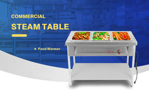Commercial Electric Food Warmer Bain Marie <b>Buffet</b> Countertop Steam <b>Table</b> 50 Trays/Hour Capacity Energy Saving Mode 50-70C - Product Image 2