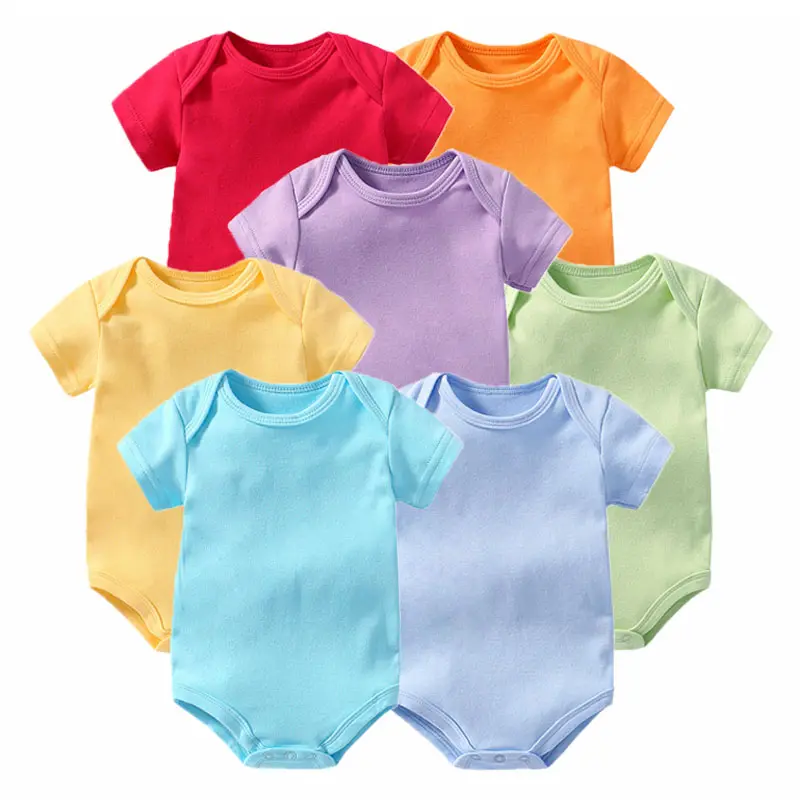 OEM Service Herstellung Baumwolle Baby kleidung kurze Ärmel individuell bedruckte Baby Stram pler Bodysuit