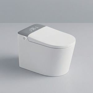 Inodoro Inteligente con Asiento Cerámico Calefactado, Taza Alargada, Descarga por Sifón, Sifón en Forma de S, Luz Nocturna, Sensor de Pie, Diseño Moderno - Product Image 1