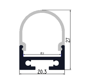 思想家照明公司的u型发光二极管铝型材，用于发光二极管灯条 - Product Image 2