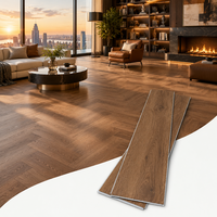 Revêtement de sol SPC en plastique imitation bois, à clipser, anti-taches, à chevrons, pour appartement, qualité supérieure, lignes de production vérifiées