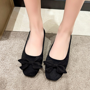 Calzado de mujer Slip-on Square Toe con lazo Zapatos planos de mujer Cómodo Chic y elegante Precio bajo Estilo coreano Zapato popular - Product Image 2