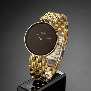Nouvelle montre pour homme noire simple, étanche, tendance, décontractée, minimaliste, style de marque, montres-bracelets dorées - Product Image 1