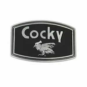 Kustom Logo persegi panjang kasual hewan pria Cocky ayam jantan Band Metal koboi gesper UK