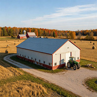 Structure en acier moderne pour abri d'élevage, ventilation sur mesure pour l'élevage de moutons/chèvres, abri agricole multi-échelles, projet global