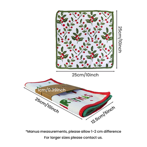 New <b>Christmas</b> <b>Towel</b> Low Moq Wholesale Custom Square Leaf Printed Microfiber Cleaning Cloth <b>Christmas</b> Clean Clothes - Product Image 5
