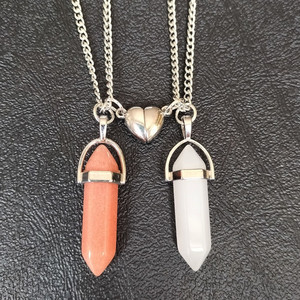 2 Pcs/set Colliers de couple magnétiques pour <span class=keywords><strong>amoureux</strong></span> Coeur Distance Pierre naturelle <span class=keywords><strong>Pendule</strong></span> Pendentif Collier Amitié - Product Image 4