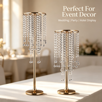 Décorations de table romantiques style européen/occidental, support de fleurs en cristal, fleurs en soie plastique durables, 50/60 cm, vente chaude